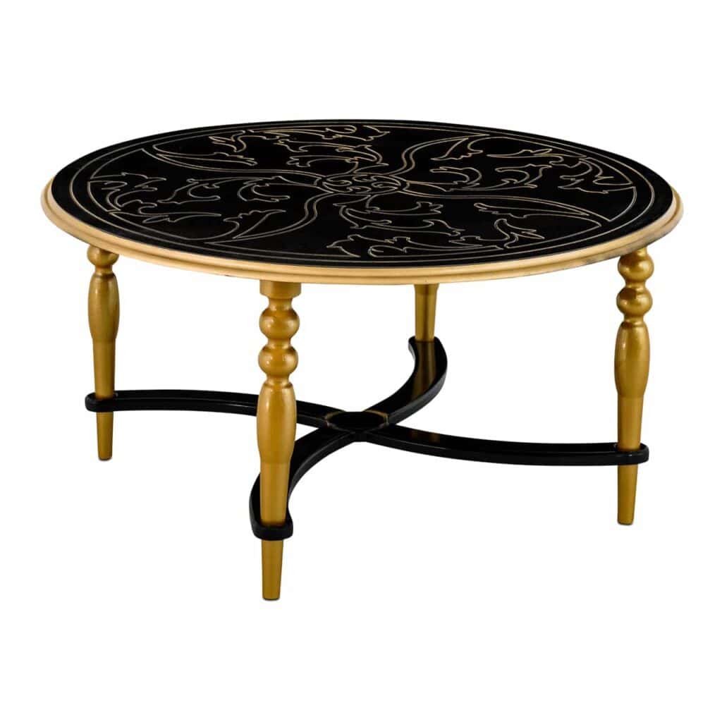 Round Coffee Table - Black and Gold | MFA Online