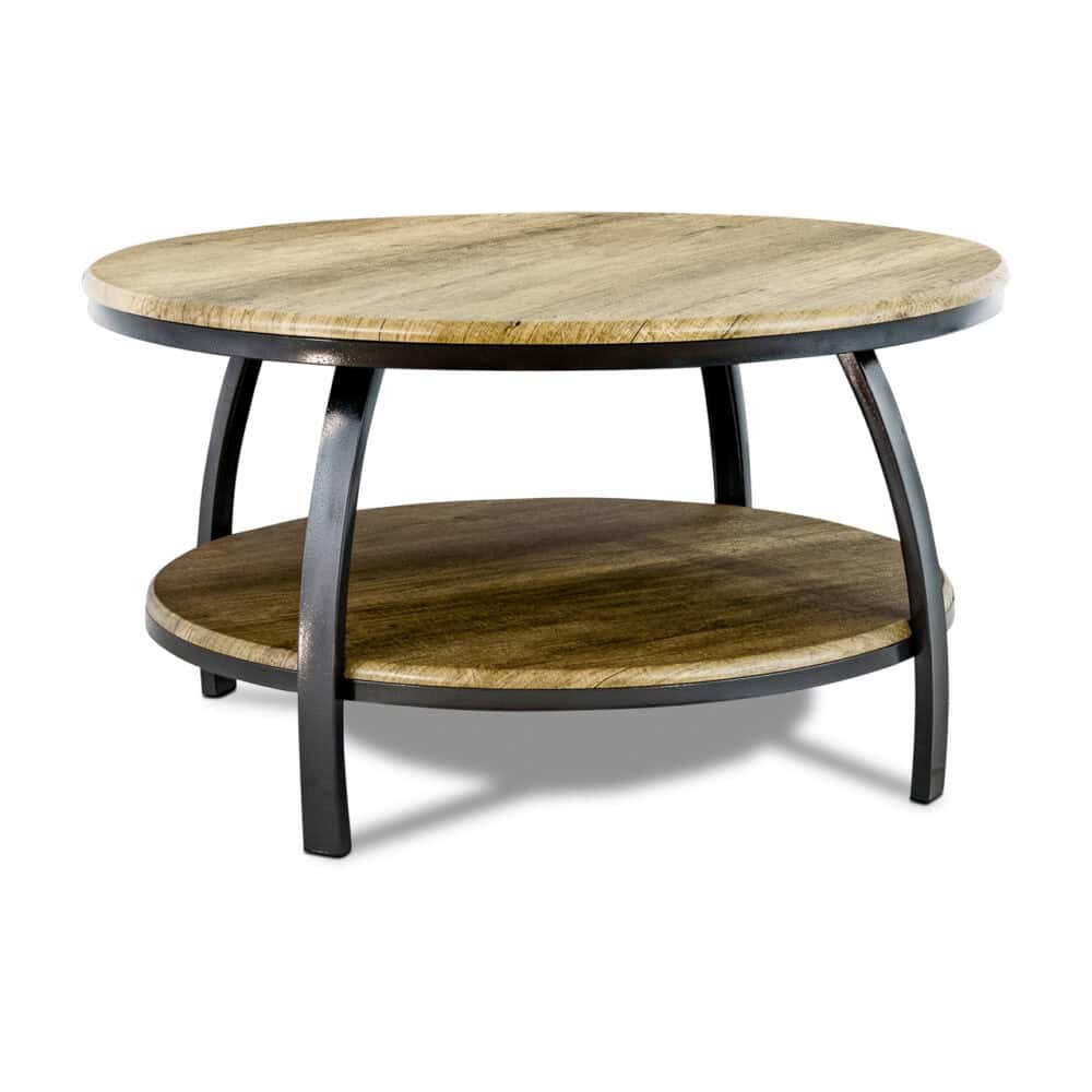 Coffee Table Round Two Tier Brown and Black | MFA Online