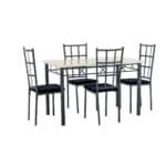 Dining Table and Chairs 5 Piece - Black