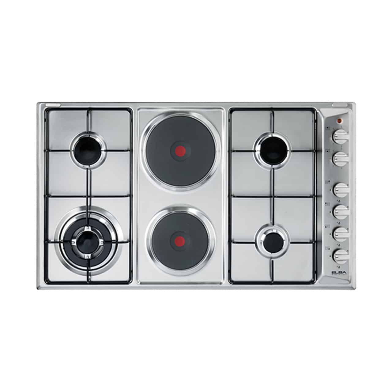 Elba - 90cm Classic Stainless Steel 4 Gas & 2 Electric Plate Hob – EE95-420XD