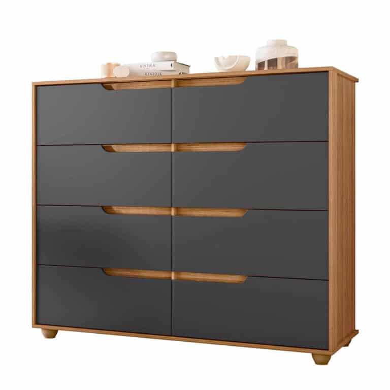 Modern Chest Of Draws Doble - Nature/Titanium