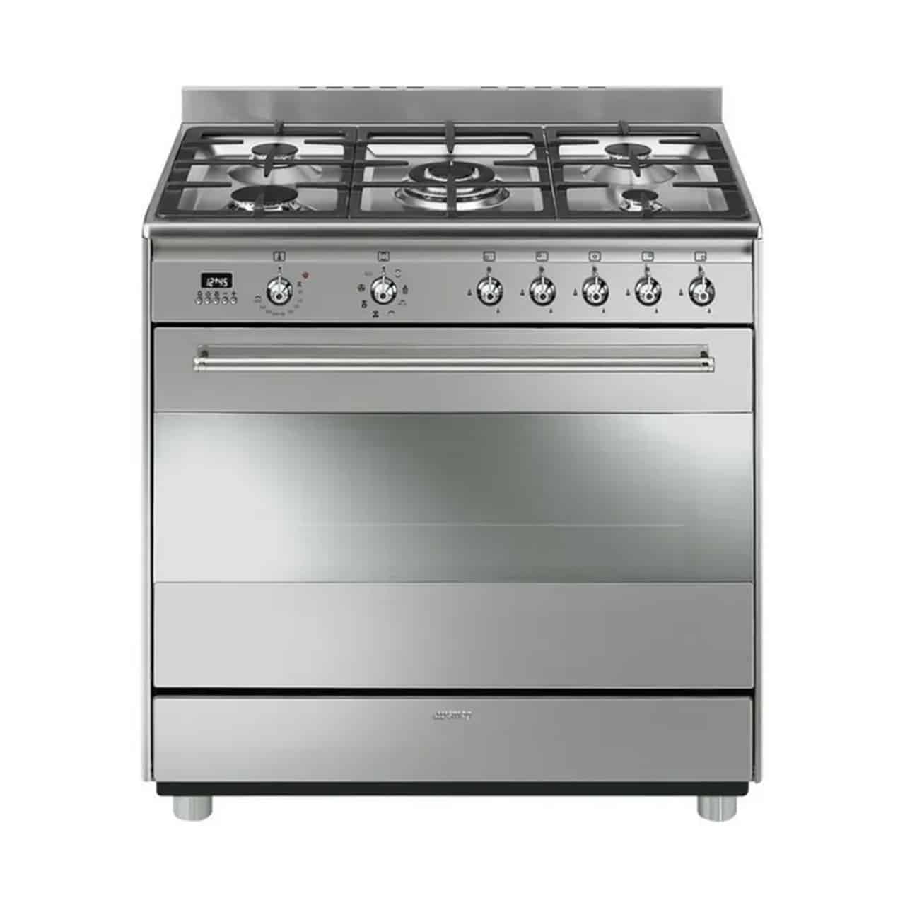 Smeg - 90cm 5 Burner Stainless Steel Gas/Electric Stove - SSA91MAX9