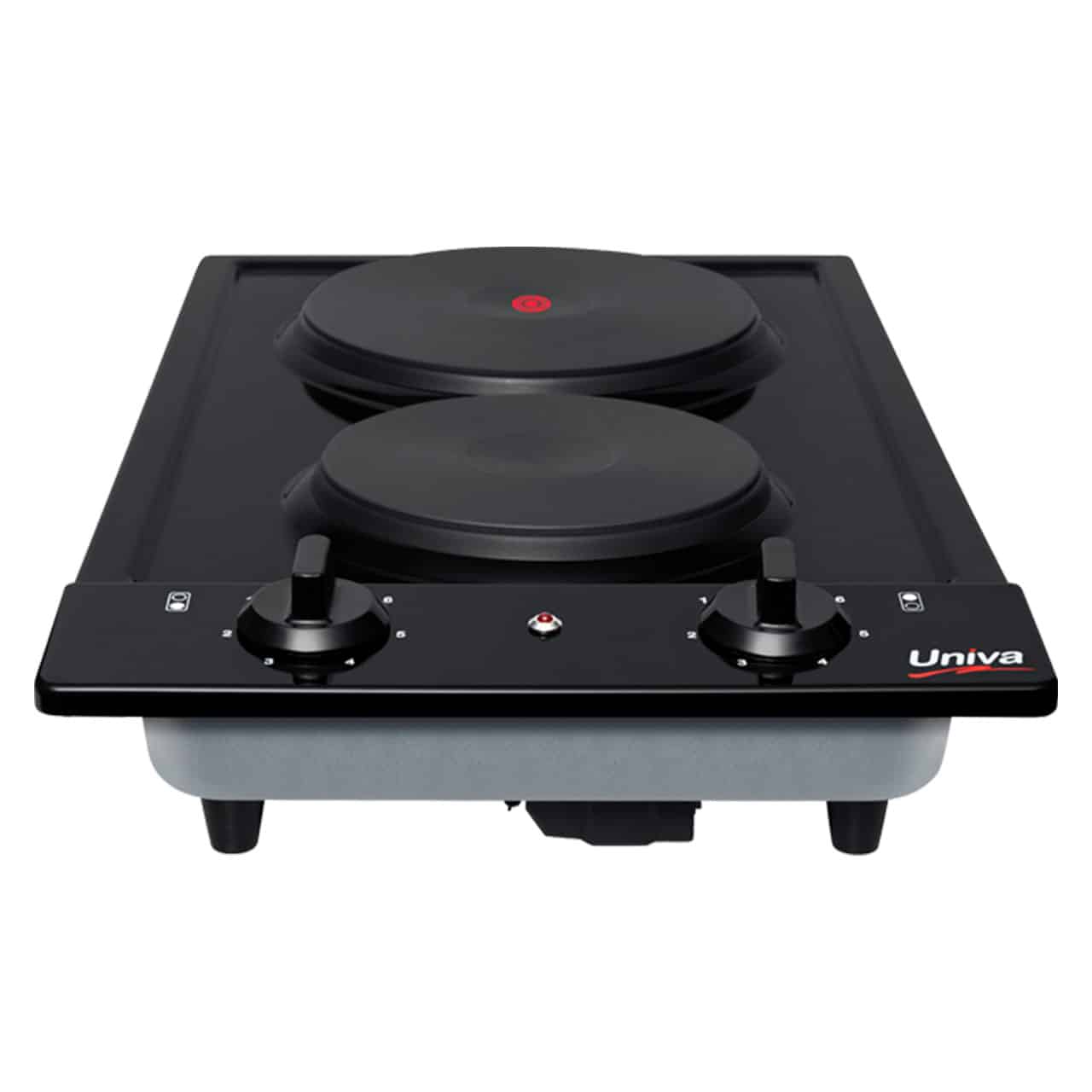 Univa - 2 Plate Solid Hob with Control Panel - UDH02B
