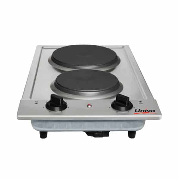 Univa - 500mm Solid Plate Stainless Steel Hob with Control Panel - UDH02S