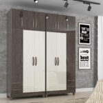 2 Piece Wardrobe - Moccacino/Natura 3D