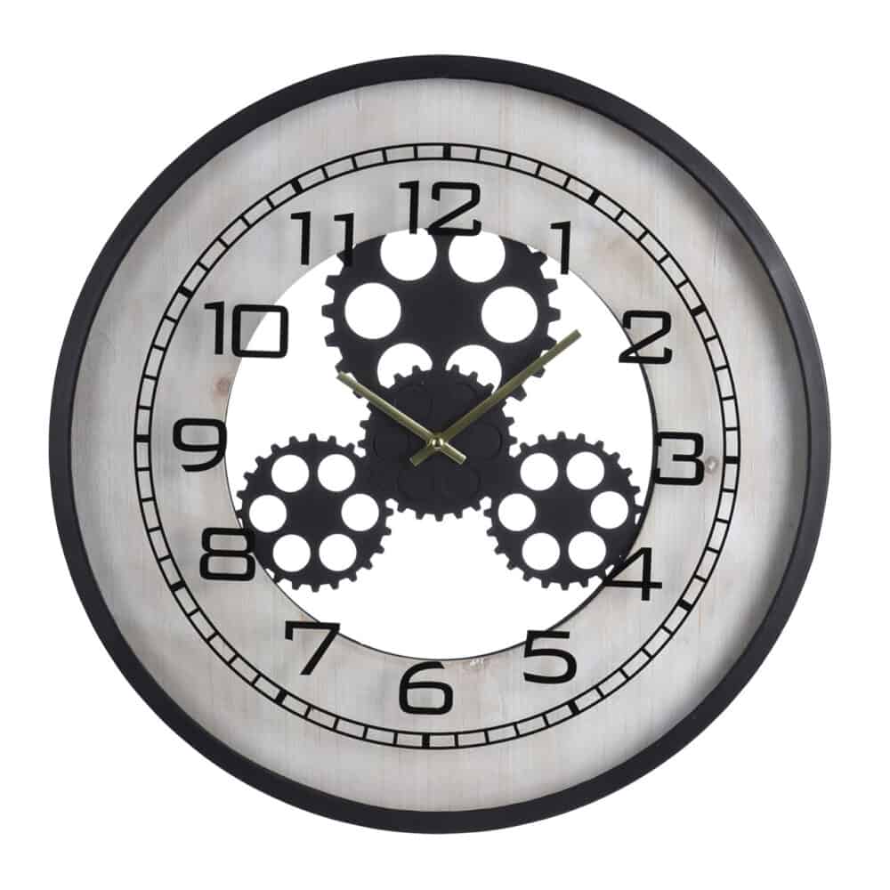 Exotic Designs - 48cm Metal Wall Clock - Black & Silver