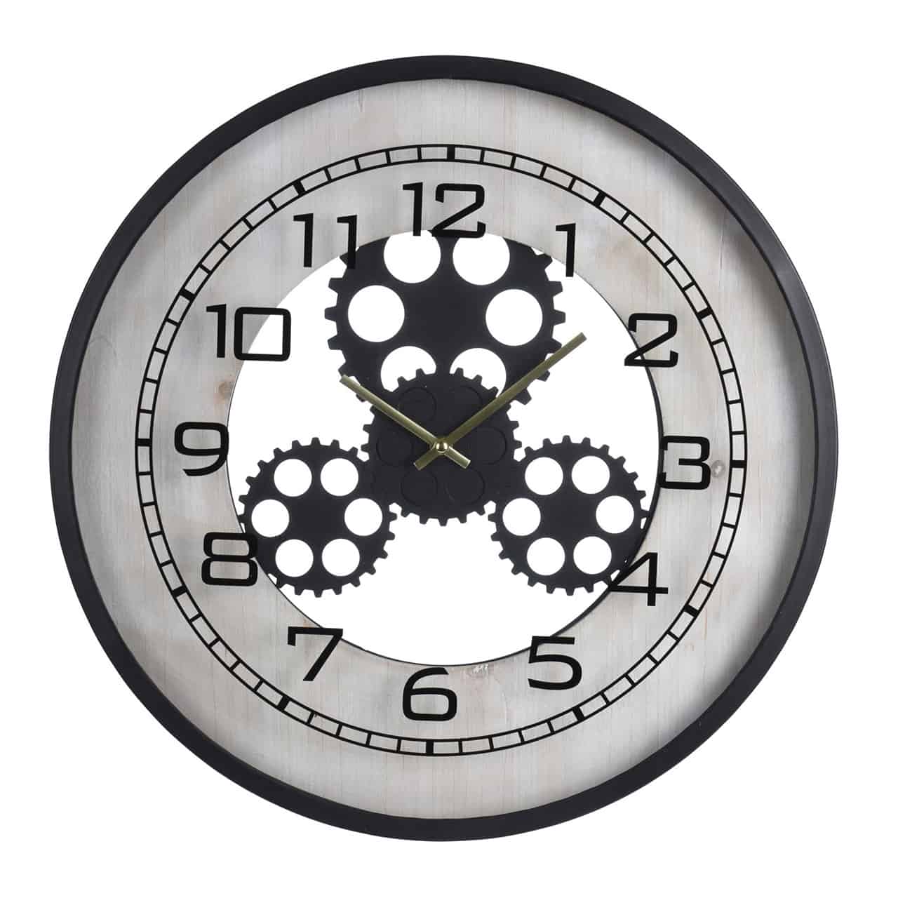 Exotic Designs - 48cm Metal Wall Clock - Black & Silver