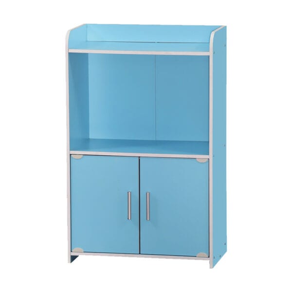 2 Door Open Shelf Light Blue Cabinet