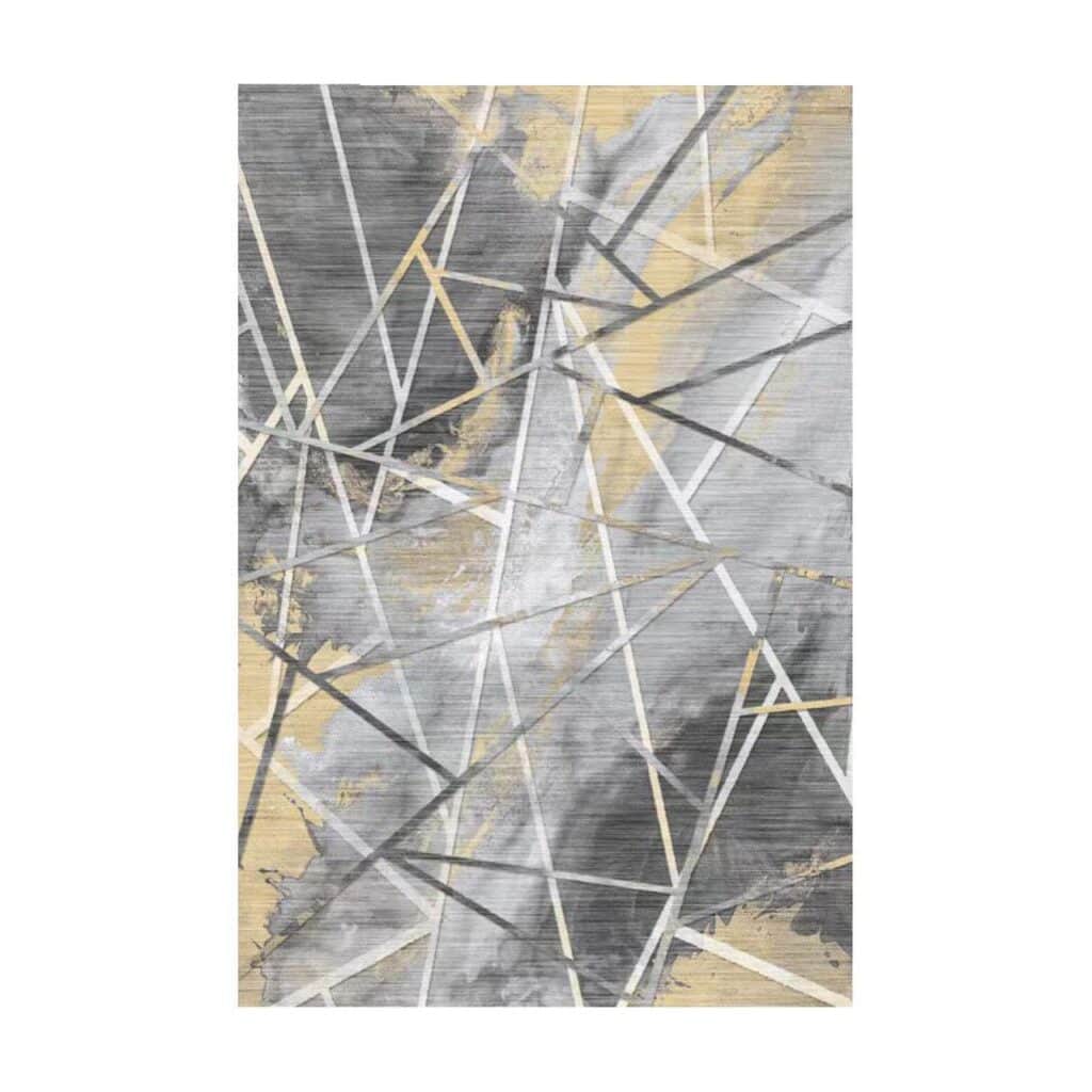 Printed Rug - Geometric Gold + Gray