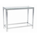 Modern Glass Chrome Console Table - MW300