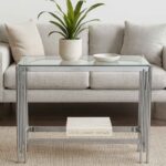Modern Glass Chrome Console Table - MW300 - Image 2