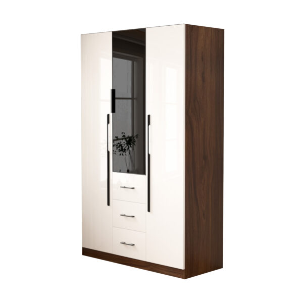 3 Door Wardrobe White Wood Grain - MW33GL