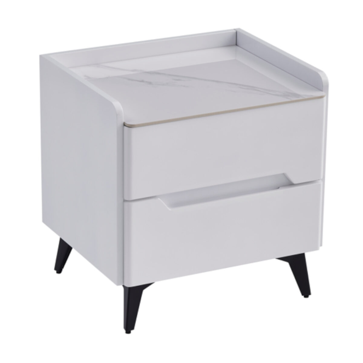 Contemporary White Two-Drawer Nightstand - MW442 - Image 1