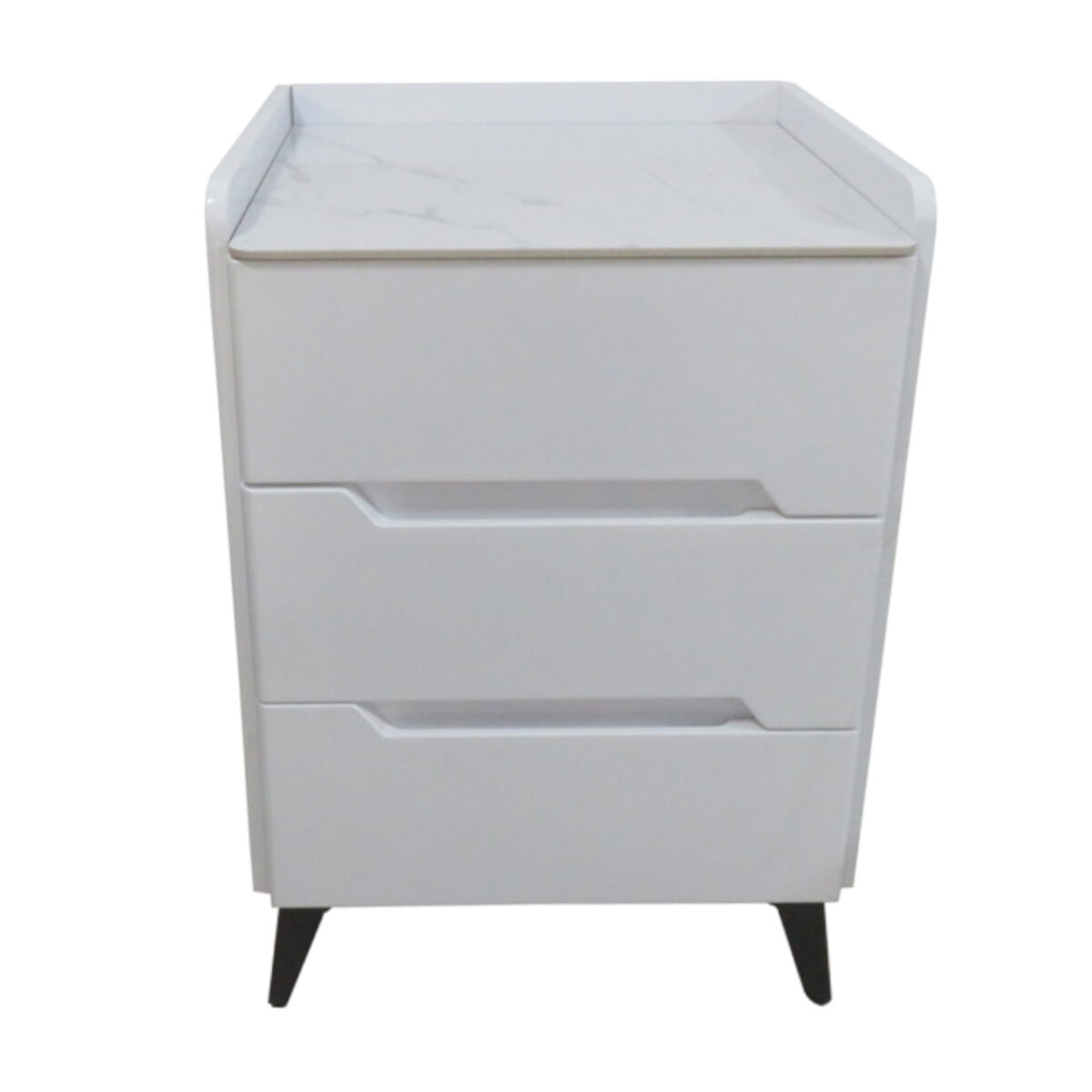 Modern White Three-Drawer Nightstand - MW443 - Image 1
