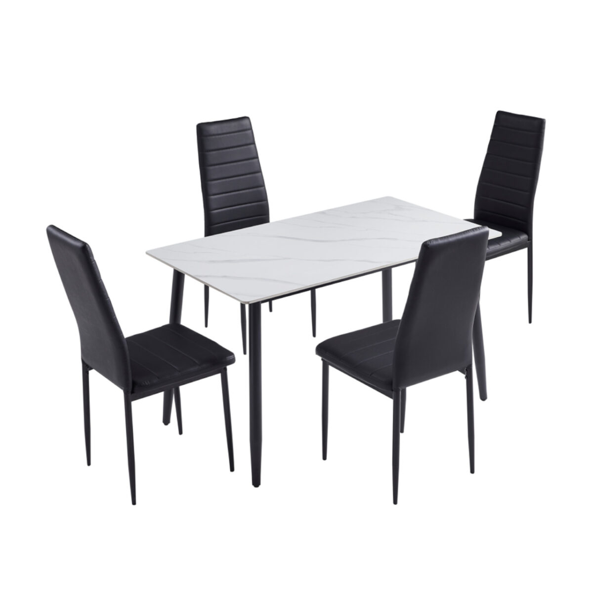 Sleek Marble-Top 4-Seater Dining Set - MWDT27 - Image 1
