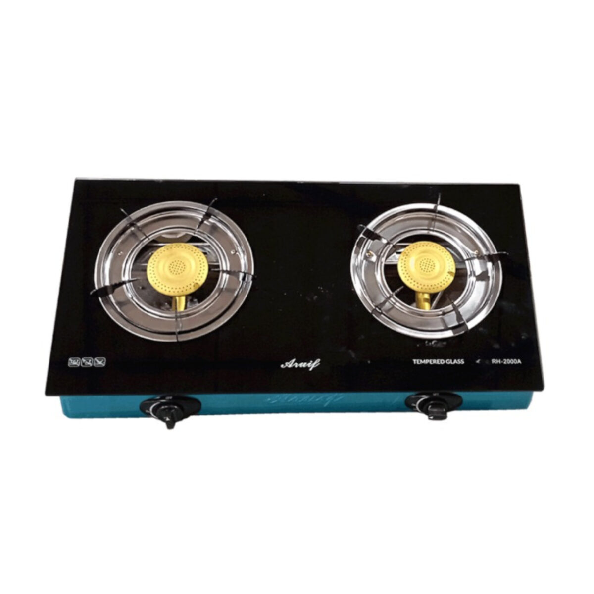 Aruif - 2 Burner Auto Ignition Tempered Glass Gas Stove - RH2000A - Image 1